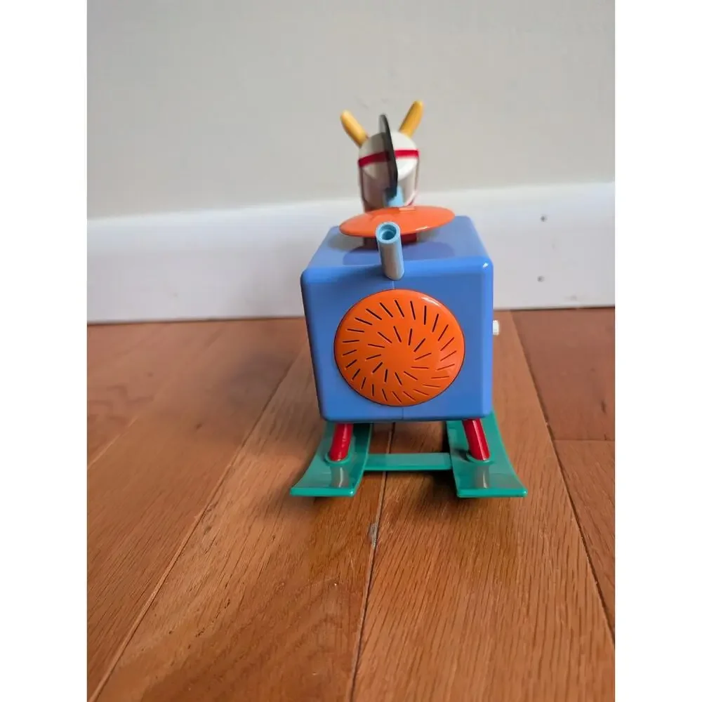 Vintage 90s Colorblock Rocking Horse Clock Nursery Decor